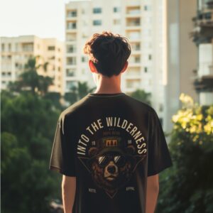 Oversized Black Printed T-Shirt