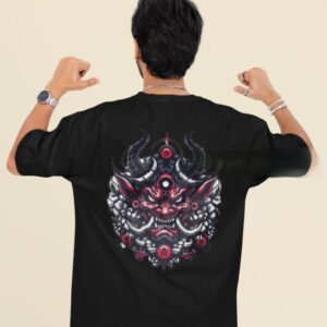 Black Oversized Printed T-Shirt