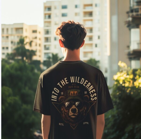 Oversized Black Printed T-Shirt - Image 2